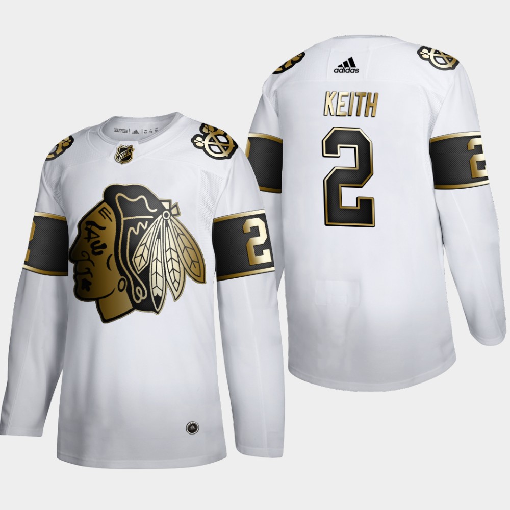 Chicago Blackhawks #2 Duncan Keith Men Adidas White Golden Edition Limited Stitched NHL Jersey